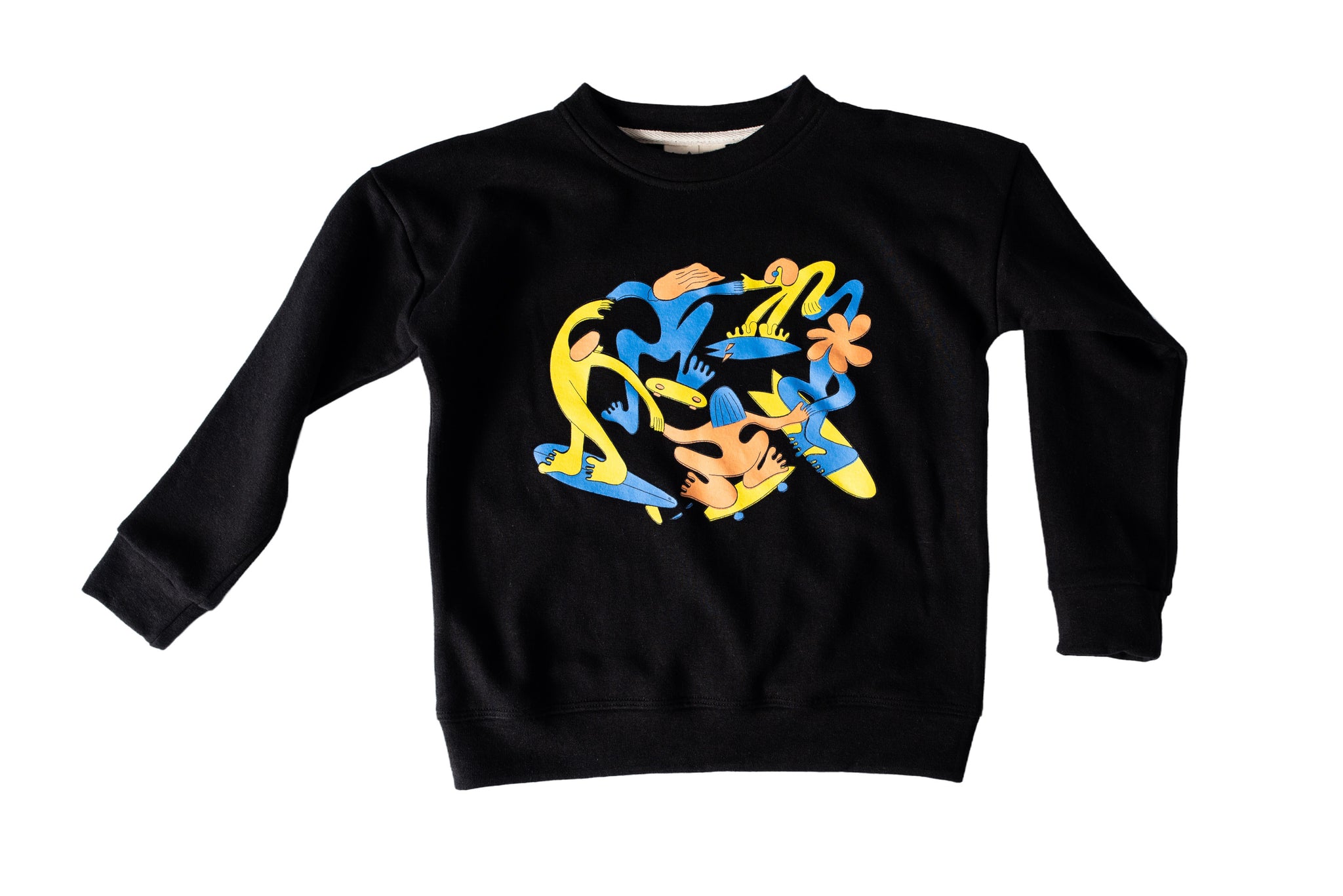 BOXY SWEATSHIRT - DANCE PRINT - BLACK – fort